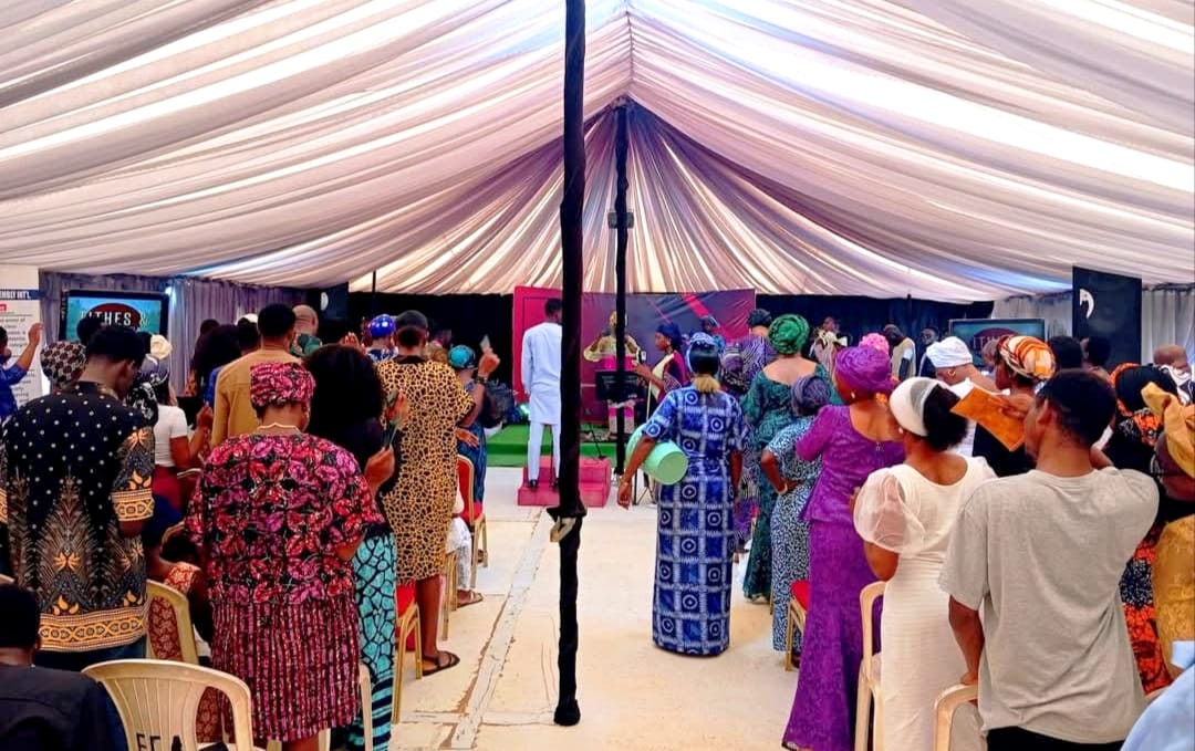 Congregation in worship